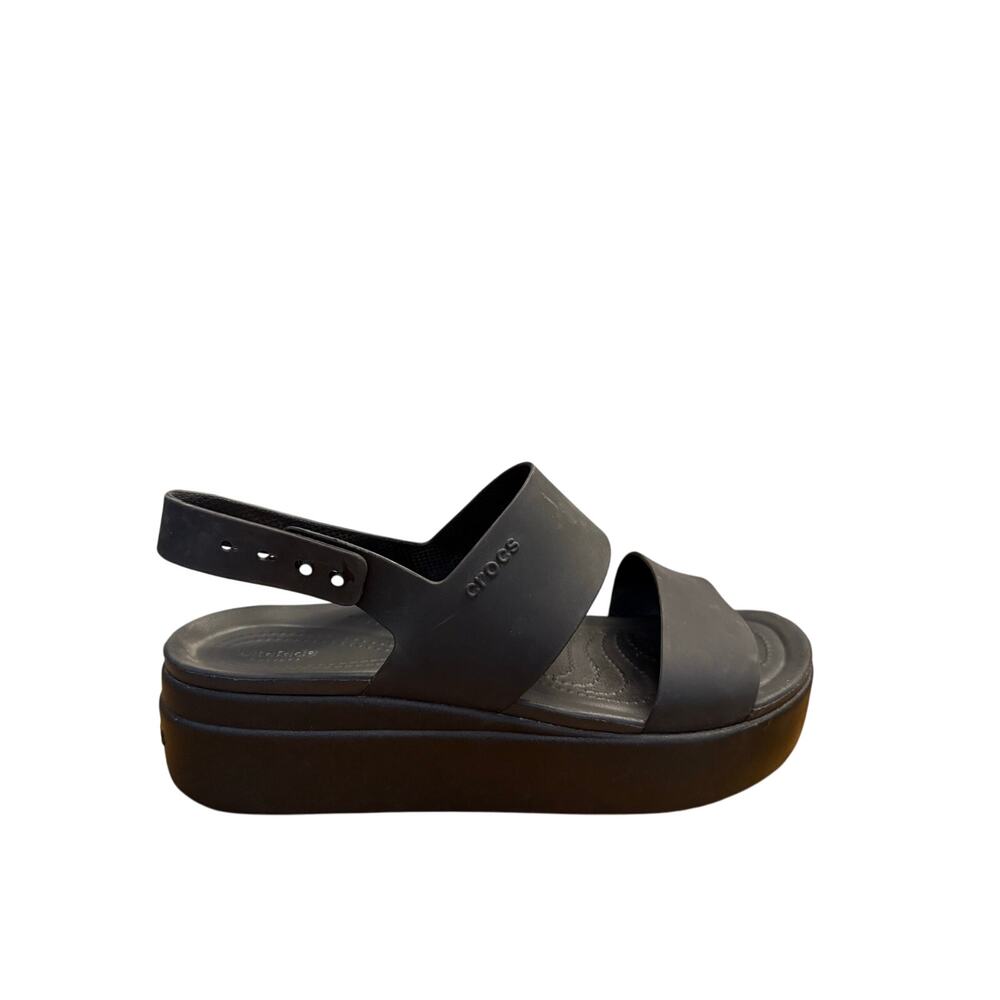 CROCS Brooklyn Low Wedge Platform Sandals Women’s Size 10 Black Comfort 206453